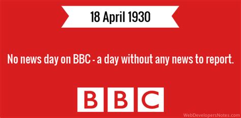 april 18 1930 bbc|slow news day headlines.